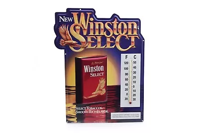 Vintage Winston Select Cigarette Wall Sign Display Metal Sign Thermometer NOS • $21.99