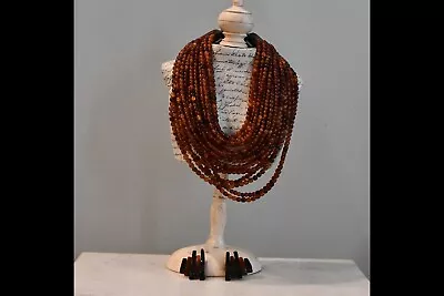 TAGGED Vintage GERDA LYNGGAARD MONIES Matching Brown Necklace + Earrings Combo • $265