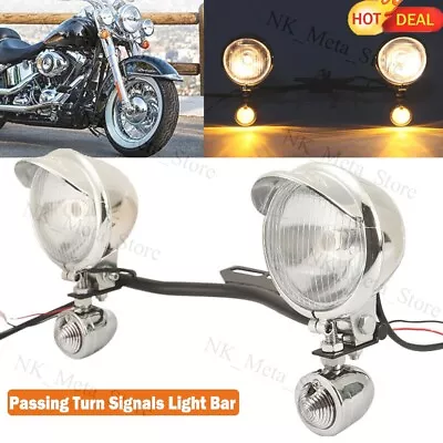 Passing Turn Signals Spot Light Bar For Yamaha V-Star XVS 250 650 950 1100 1300 • $67.15