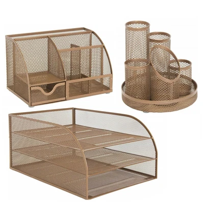 £39.95 • Buy Mesh Office Set With 3 Desktop Essentials In Rose Gold Colour