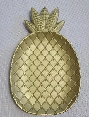 LARGE Pineapple Bowl Monkey Pod Trinket Dish Kitchen Decoration Decor Gold  • $5.94