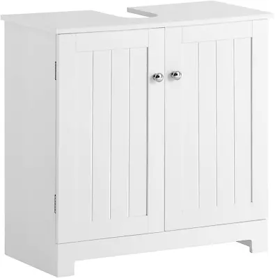 White Under Sink Bathroom Storage Cabinet With Doors BZR18-W • $107.23