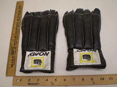 Tae Kwon Do Gloves KWON Hand Protector Pair Set One Size Black Taekwondo Glove • $6.36