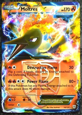 Moltres EX 14/135 - 2013 Pokemon Black & White Plasma Storm Ultra Rare • $4.99