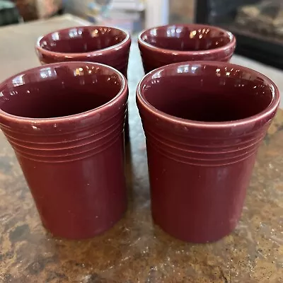 $38.50 • Buy Vintage 90’s Homer Laughlin Fiesta Ware 6oz Maroon Juice Tumbler Set Of 4