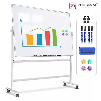 ZHIDIAN Magnetic Mobile Dry Erase Board 36'' X 24'' Double-Sided White Board • $124.82