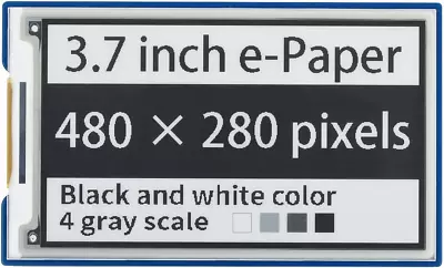 Waveshare 3.7Inch E-Paper E-Ink Display HAT For Raspberry Pi 480×280 Pixels B... • $67.79