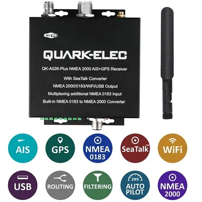 Quark-elec QK-A026+ NME2000 AIS RX NMEA Multiplexer N2K Converter WiFi GPS • $322.47