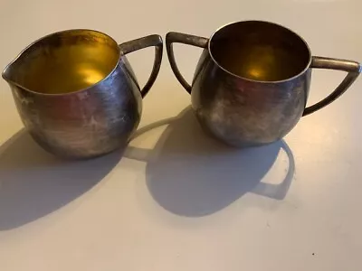 Empire Crafts Quadruple Plate Silverplated Sugar Bowl And Creamer Set • $18.79