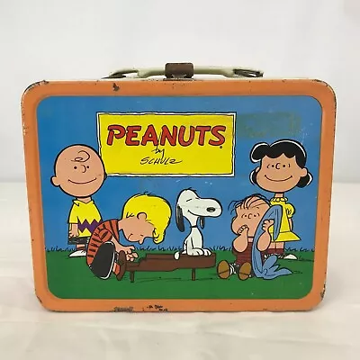 Peanuts By Schulze ~ Tin Luch Box With Thermos 1959 • $106.25