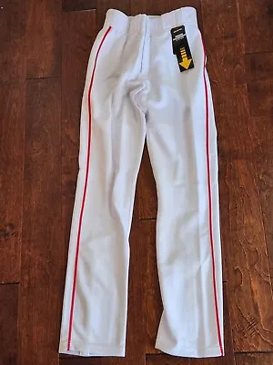 Easton Quantum Plus Adjustable Inseam Baseball Pants-White/Red-Adult S 30 -32  • $14.99