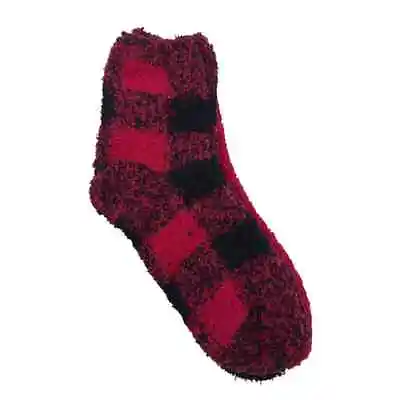 Marilyn Monroe 3-Pair Plush Crew Socks OS Red Black Buffalo Plaid Fuzzy NWOT • $15