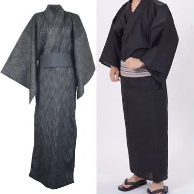 Men Japanese Kimono Yukata Bathrobe Pajamas Cotton Robe Clothing Long Summer New • £33.59