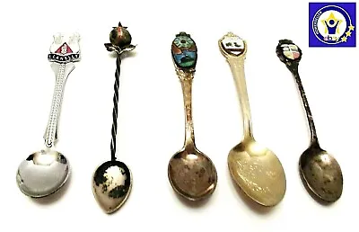 Souvenir Spoons Norway Florida Aruba Globe Llanelly (LOT OF 5)  • $9