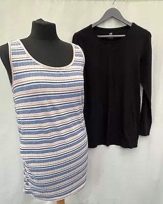 Bundle X 2 Maternity Tops H&M New Look Size 14 Polyester Blend Womens • £6.99