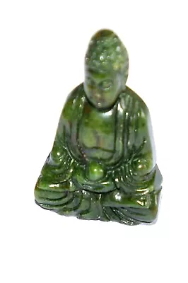 Nephrite Jade Carved Sculpture Seated Shakyamuni  Buddha Praying ( Green Jade) • £25