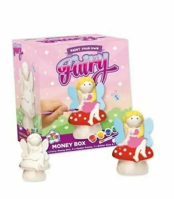 Paint Your Own Piggy Banks Ceramic DIY Fairy Money Box Saving Kids Craft Gift • £7