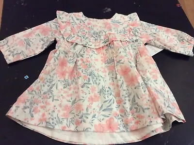 Matalan  Girls Long  Sleeve Floral  Dress Aged 0-3  Months • £2.50