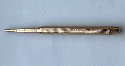 SAMPSON MORDAN 9ct GOLD PROPELLING PENCIL WEIGHT 16.4 Grams Possibly 1870-71 * • £220