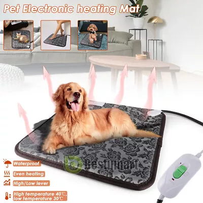 17.7in Pet Heating Pad Cats Electric Outdoor Dog Warming Bed Mat Chew Resistant • $22.27