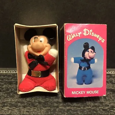Mickey Mouse Rubber Face Tiny Stuffed Plush Toy In Box Mini Vintage Disney • $15.99