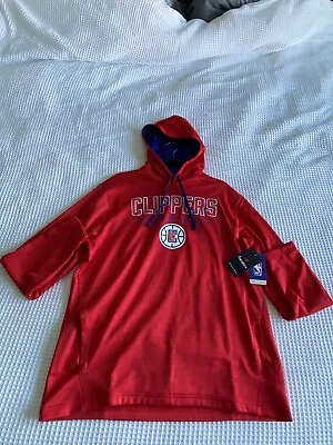 Men's Large LA Clippers Fanatics Branded Heather Red Fast Break Pullover Hoodie • $26