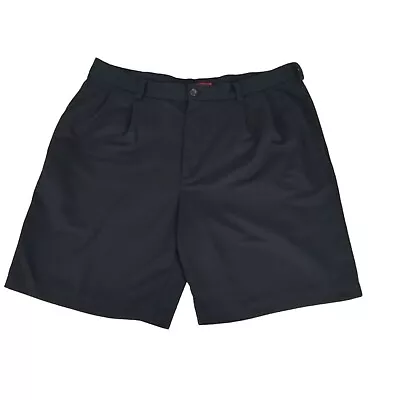 Izod Men's Navy Blue Size 38 Shorts Pleated Front Polyester Soft Front Back Pkts • $12.90