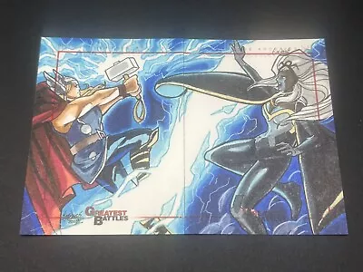 Marvel Greatest Battles Sketch Cards By Stacey Kardash Of Storm Vs Thor Epic ⛈️ • $149.95