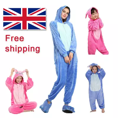 Unisex Adult Kid Animal Pajama Kigurumi Onesis Christmas Stitch Costume Cosplay • £27.11