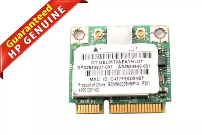 HP Compaq 593837-001 802.11 B/g/n WiFi Half Mini PCI-E Wireless Card BCM943225HM • $8.94