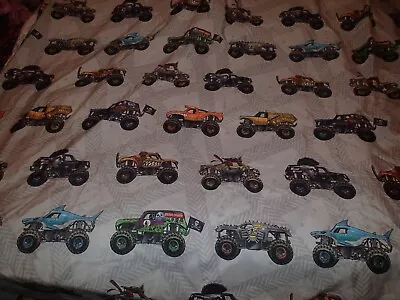 Monster Jam Monster Trucks Twin Size Bed Flat Sheet Only No Fitted • $10.95