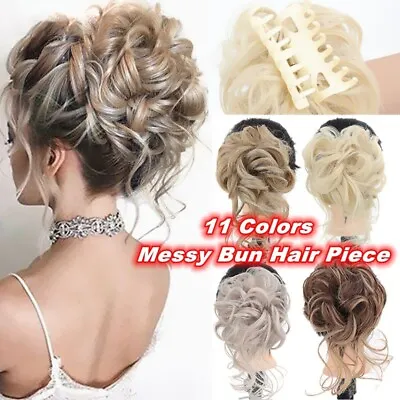 £3.59 • Buy 1PC Mini Claw Clip In Hair Bun Messy Hair Bun Extensions Messy Curly Hairpiece