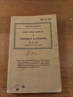 Vintage Wwii Soldier's Handbook 1941 Fm 21-100 Original • $12.95