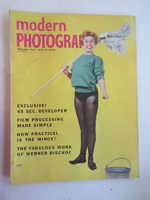 Modern Photography Magazine February 1955 - Work Of Werner Bischof • $8