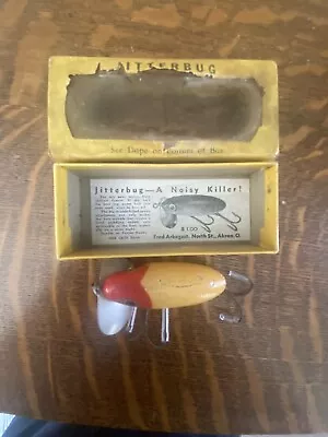 Vintage Fred Arbogast  1st Year Wood Jitterbug Lure In Scarce Window Box • $111.38
