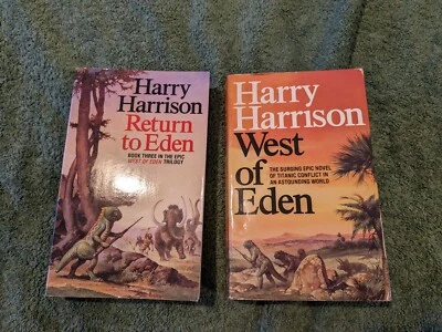 2x Harry Harrison Books West Of Eden Return To Eden Paperback • £3.99
