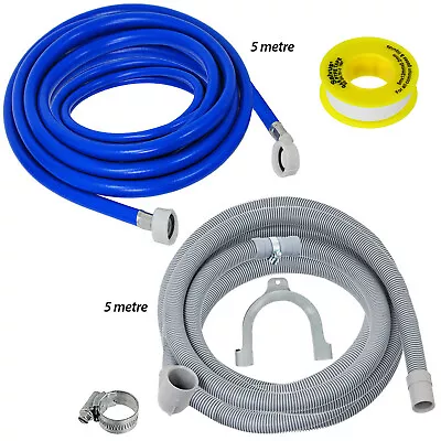 Washing Machine Fill Hose Drain Hose Tape Set 5m For CREDA MAYTAG BUSH • £24.39