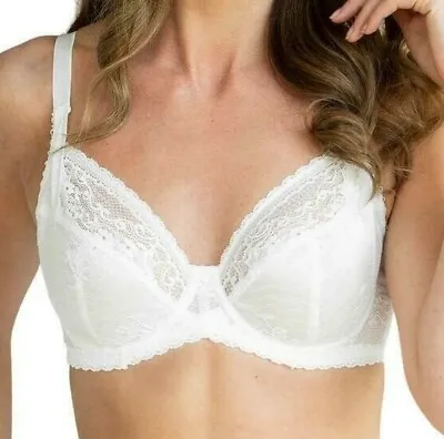 Charnos Bridgette White Lace Full Cup Underwired Bra RRP £30 • £16.90