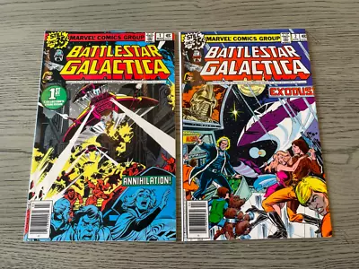 Battlestar Galactica Marvel Comics Lot 1 & 2 1979 Bronze Age Newsstand Box3 • $21.99