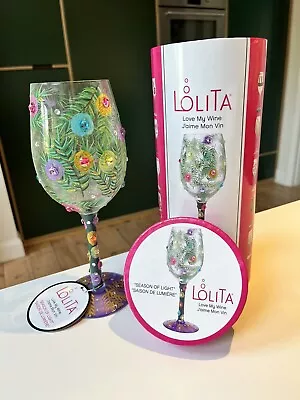 Lolita Beautiful Hand Painted Wine Glass ‘Season Of Light’ Brand New With Tags • £9.99