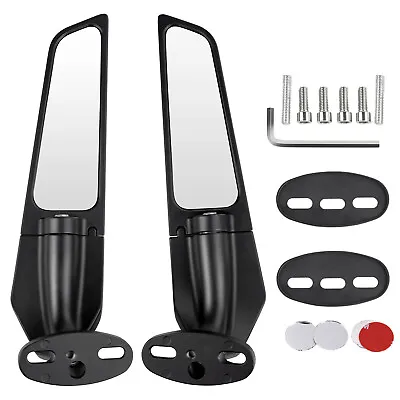 2x Side Mirrors Rearview Wind Wing Mirror Adjustable Fit For Yamaha YZF R1 R3 R6 • $20.99