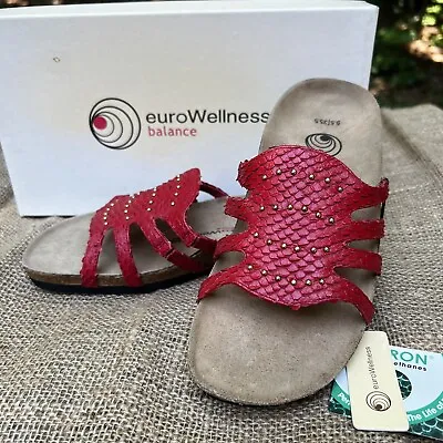 $19.99 • Buy NEW EuroWellness Gladius Red Sandals Women’s Size 5.5 EUR 35.5