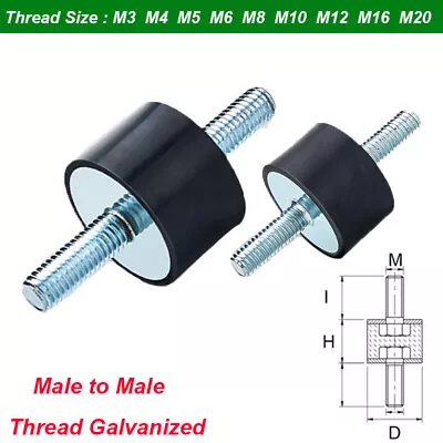 Male To Male Anti Vibration Rubber Mount Car Bobbin Isolator Damper M3 M4 To M20 • $2.89