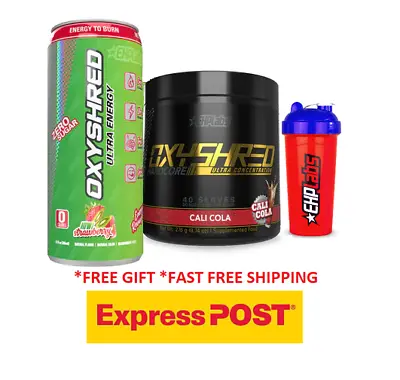 EHPlabs Oxyshred Hardcore Fat Burner Oxy Shred | Free Oxyshred Can And Shaker • $69.98