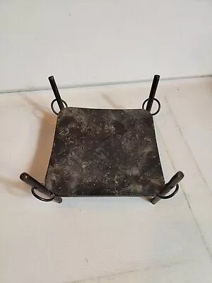 Metal Iron 4 Leg Candle Holder Vintage • $11.84