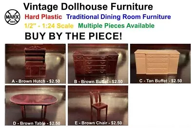 Vintage Marx Hard Plastic Dining Room Dollhouse Furniture - Buy It By The Piece! • $2.50