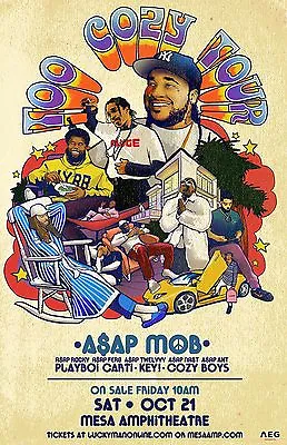 ASAP MOB /ROCKY/FERG/TWELVYY  TOO COZY TOUR  2017 PHOENIX CONCERT POSTER-Hip Hop • $19.19