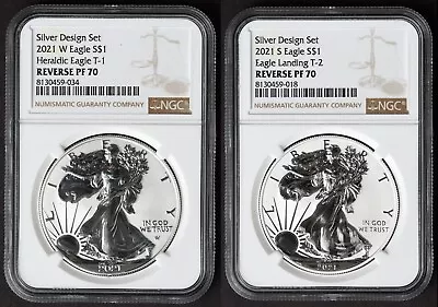 2021-W 2021-S ERROR LABEL Mislabeled Set NGC PF70 Reverse Proof Silver Eagle • $465