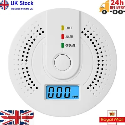 Carbon Monoxide Detector CO Detectors With LED Indicator & Silence Button EN 5 • £11.89