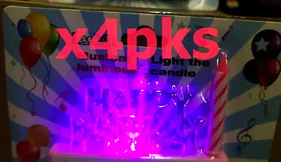 4pks Happy Birthday Sign 7 Color Changing Light The Luminous Musical Pink Candle • $19.99